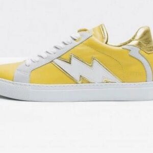 Zadig & Voltaire Yellow Sneakers with Gold Accents